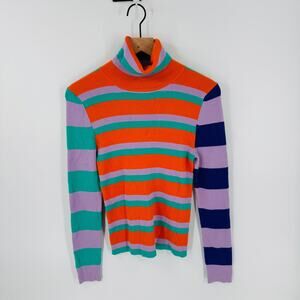 Maeve by Anthropologie Multicolor Striped Turtleneck Sweater Women’s Size Large